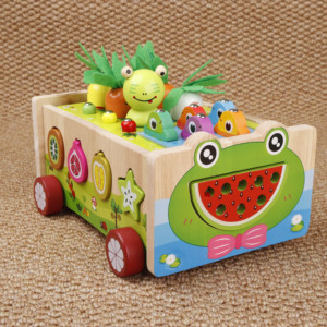 Giocattoli per Bambini, Carretto Giocattolo in Plastica con Rana, Pesce, Frutta e Verdura, Unisex - Product Image 4