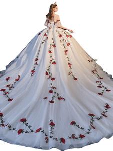 Dilireba's 2025 robe <span class=keywords><strong>de</strong></span> mariée d'<span class=keywords><strong>été</strong></span> élégante mariée bustier tubulaire Style <span class=keywords><strong>forêt</strong></span> queue dentelle robe <span class=keywords><strong>de</strong></span> bal pour mariage voyage Photos - Product Image 5