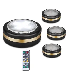 Đèn LED Gắn Bậc Thang Puck Chạy Bằng Pin Đèn Tủ Dưới Quầy Trong Nhà Có Điều Khiển Từ Xa