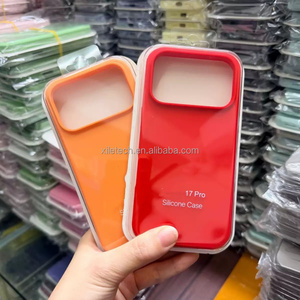 Funda de Silicona para <span class=keywords><strong>iPhone</strong></span> 17 Pro Max, 17 Air, 16, 15, 14, Color Naranja, Protección Trasera, Suave, Antigolpes, <span class=keywords><strong>Precio</strong></span> de Fábrica - Product Image 5