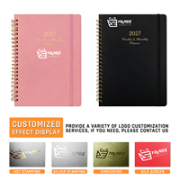 Agenda annuel A5 OEM 2027 avec reliure spirale, carnet de notes à couverture rigide pour le commerce transfrontalier avec logo personnalisé