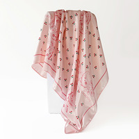 HZM-61283 Foulard de tête pour femme, style satin de soie, bandana, pour le coiffage et la nuit, grand carré 35 pouces