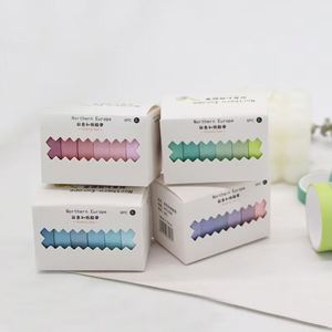 เทปสีรุ้งแบบมีกาวในตัวสำหรับนักเรียน 6 ม้วน/กล่อง สำหรับตกแต่ง DIY ไดอารี่ อุปกรณ์สำนักงาน อุปกรณ์การเรียน - Product Image 2