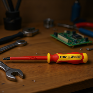 Tournevis isolé à fente Fervi 1000V 14mm IEC 60900 - Product Image 3