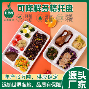 Sugarcane Pulp <b>Lunch</b> <b>Box</b> 9 Inch 4 Compartment Biodegradable <b>Microwave</b> Safe Disposable Food Container - Product Image 5