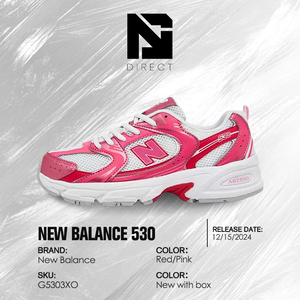รองเท้า New Balance 530 สีชมพูซาติน โทนสีแดง รุ่นเดินสบาย ระบายอากาศได้ดี แบบผูกเชือก สไตล์ลำลอง - Product Image 6
