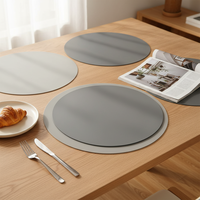 Sets de table ronds en silicone imperméables et faciles à nettoyer, diamètre 26 cm, 30 cm, 34 cm, 40 cm, pour table à manger, antidérapants et résistants à la chaleur