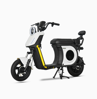 Scooter électrique urbain élégant avec moteur sans balais 48V 350W |   Voiture à deux places, 45 km/h, autonomie de 40 km, cadre en acier sans soudure blanc/jaune, étanche