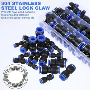 Juego de 40 Conectores Neumáticos Rectos de Empuje Rápido de 2/1", 3/8", 5/16", 1/4", 5/32" con Cuerpo de PU para Mangueras de Aire - Product Image 2