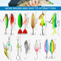 TUOLI Kit de leurres de pêche 24 pièces/ensemble, leurres artificiels pour achigan, truite, crankbait, minnow, VIB, spinnerbait, pencil, silicone, pêche en eau douce