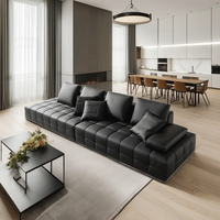 Grand Canapé d'Angle Moderne Fauteuil Bulle Moelleux avec Rembourrage en Cuir Véritable et Éponge pour Salon