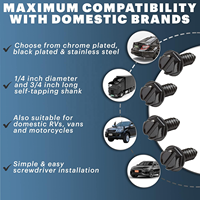 Couvercles de cadres de plaques d'immatriculation pour voitures, camions, fourgonnettes, SUV, antirouille, avec vis autotaraudeuses à tête hexagonale fendue et rondelle hexagonale