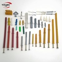 YIFANG Vis de fixation en plastique revêtues de TiCN de 10 mm, 12 mm, 14 mm, chevilles murales en nylon, goujons d'expansion pour charges lourdes en construction