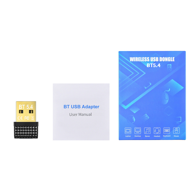 BT 5.4 Wireless Transmitter Receiver Dongle Plug and Play for PC Speaker Mouse Keyboard