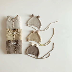 Herbst New Toddler Baby Jungen Mädchen Strick Bodysuit Säugling Jumps uit Strickwaren Outfits Neugeborene Baby Pullover und Baby Strick mütze - Product Image 3