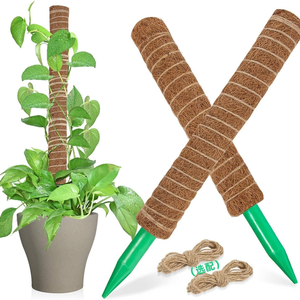Poteau en <span class=keywords><strong>fibre</strong></span> <span class=keywords><strong>de</strong></span> coco flexible et écologique avec poignée en PVC, grande taille, 48 pouces, brun naturel, pour Monstera et plantes d'intérieur - Product Image 3