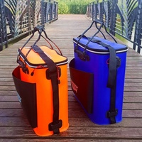 Seau à poisson pliable en EVA pour l'extérieur avec trou d'oxygénation et conception épaissie, accessoires de pêche