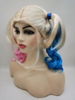 Modèles explosifs Extensions de cheveux Suicide Squad Harley Quinn Cosplay Perruque Rose Bleu Dégradé Cheveux