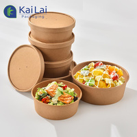 Biologisch afbreekbare, milieuvriendelijke, wegwerpbaar, op maat gemaakte logo kraft papieren lunchbox, afhaalverpakking, bento, fruitsalade, snack, snoepbakje