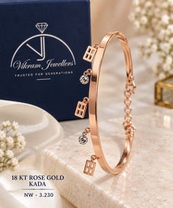 18K Gold Kada 3.23 Gram Handmade Fancy Gold Bangle for Women Wedding Function Traditional <b>Indian</b> Gold <b>Jewellery</b> - Product Image 6