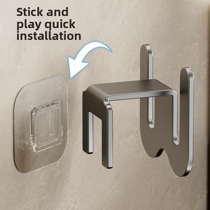 Organisateur de pantoufles moderne sans perçage coin <span class=keywords><strong>mural</strong></span> étagère de rangement <span class=keywords><strong>pour</strong></span> salle de bain outil magique porte de drainage des toilettes étagères de salle de bain - Product Image 3