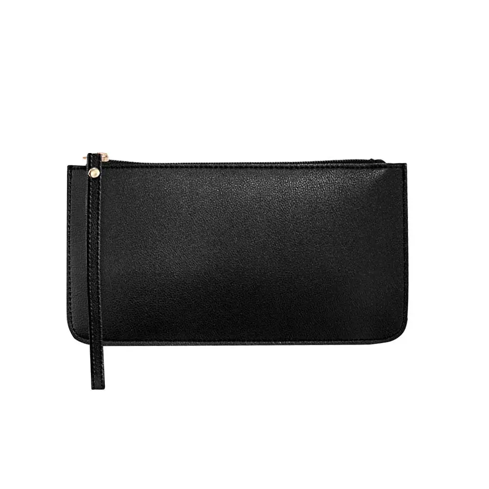 Lad Clutch Monedero Cremallera Cartera de mano Clip de dinero Fabricante Venta al por mayor Cuero de PU con compartimento Cuero largo PVC YM