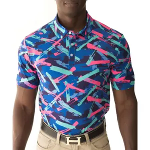 Camisas de golf absorbentes de sudor de nuevo diseño al por mayor personalizado para proveedores de polos de golf multicolores de secado rápido para adultos