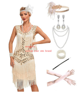 Robes de soirée pour femmes Ecoparty, style années 1920, à franges et paillettes, robe Great <span class=keywords><strong>Gatsby</strong></span> avec accessoires des années 20, costumes des années 20 rugissantes - Product Image 3