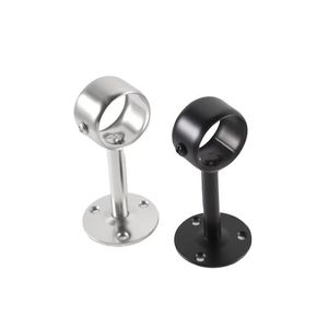 Support de fixation en acier inoxydable pour barre de séchage de vêtements et de serviettes, avec base ronde pour tube et fixation supérieure - Product Image 1