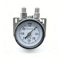 Manomètre de pression différentielle en acier inoxydable 316L, partie contactée M20*1.5, raccord de process 1/2 NPT, manomètre industriel