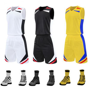 ชุดบาสเก็ตบอลตาข่ายระบายอากาศได้ดีมีกระเป๋าดีไซน์ใหม่แห้งเร็วเสื้อบาสเกตบอลอเมริกันสำหรับผู้ใหญ่เด็ก - Product Image 3