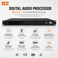 Procesador de audio digital de 16 entradas y 16 salidas con pantalla, sistema de gestión de audio DSP para PA profesional