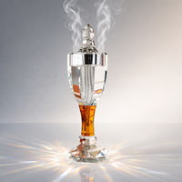 Brûleur d'encens en cristal K9 ambre, coupe diamant, éco-responsable, fait main, porte-encens d'aromathérapie, ornement de luxe pour la maison