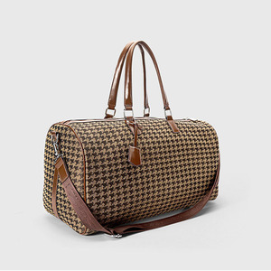Nouvelle tendance de mode en plein air <span class=keywords><strong>passer</strong></span> la nuit affaires pied de poule concepteur dames femmes sac à main week-end voyage luxe sac de sport - Product Image 2