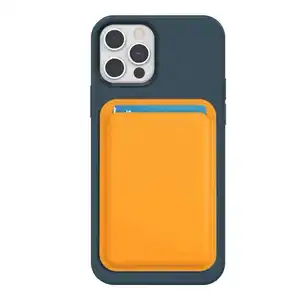 Individuelles Hochwertiges Markenlogo Mag-Gehäuse Echtleder-Sicher magnetische Geldbörse für Iphone 14 13 12 Pro Max