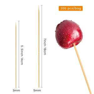 Brochetas de carbón de bambú biodegradables de grado alimenticio con mango largo pulido, fáciles de limpiar para las necesidades diarias de asar en la cocina del hogar. - Product Image 2