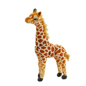 Brinquedo de pelúcia para crianças, brinquedo de simulação de girafa e animais de pelúcia por atacado