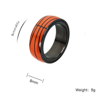8mm Anneau En Acier Inoxydable Noir Football Basketball Baseball Rugby Sports Rotatif Décompression En Acier Inoxydable Anneau De Doigt 439