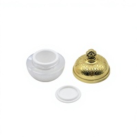 Pot cosmétique de luxe 10g blanc doré, vide, en plastique moulé par injection avec couvercle gaufré, personnalisable pour crème visage