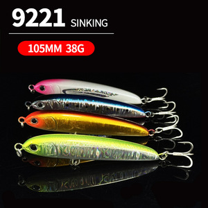 Leurre de pêche en mer FUN en acier inoxydable, type crayon coulant, 105 mm/38 g avec hameçons pour <span class=keywords><strong>carpe</strong></span> <span class=keywords><strong>argentée</strong></span> et bar, appât artificiel dur - Product Image 3