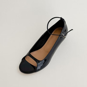 <span class=keywords><strong>Sandali</strong></span> Coreani in Vera Pelle con Cinturino Francese, Stile Retrò, Semplici, con Zeppa Bassa, Punta Rotonda, per Esterni, Sexy, di Tendenza - Product Image 4