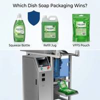 Machine d'emballage verticale automatique VFFS pour liquides vaisselle en sachet, équipement de remplissage et de scellage de détergent liquide