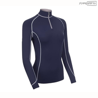 Vêtements d'équitation pour femmes, sous-vêtements thermiques à manches longues en mesh, chemises de sport pour l'équitation