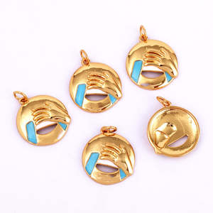 จี้ทองเหลืองชุบทองสำหรับสร้อยคอสร้อยข้อมือสำหรับงานปาร์ตี้ L92เรียกฉันว่าอารมณ์ความรู้สึก - Product Image 5