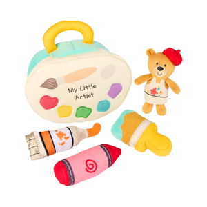 Baby My Little Artist Juego de peluche de 5 piezas 7,5 Cute Bear Rattle Squeaker Crinkle Plush Sensory Toys para recién nacidos - Product Image 1