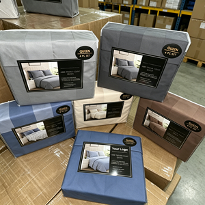 Ensemble de housse de <span class=keywords><strong>couette</strong></span> 4 pièces en <span class=keywords><strong>microfibre</strong></span> brossée personnalisée, couleur unie douce, avec taies d'oreiller pour la maison et l'hôtellerie (vente en gros) - Product Image 1