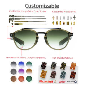 热销高品质时尚设计男女通用时尚UV400飞行员塑料奢华醋酸纤维太阳镜定制太阳镜制造商 - Product Image 4