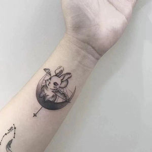 Tatouages temporaires mignons de baleine et de tigre pour adultes, <span class=keywords><strong>faux</strong></span> tatouages réalistes de lune et de lapin, tatouages semi-permanents imperméables - Product Image 3