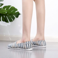 Espadrilles plates décontractées pour femmes, avec logo personnalisé, semelle extérieure en PVC injecté, tige en tissu de coton, tendance automne
