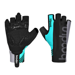 Upodn Gants de cyclisme demi-doigts absorbant les chocs pour vélo de route et de montagne adulte unisexe jaune noir - Product Image 2